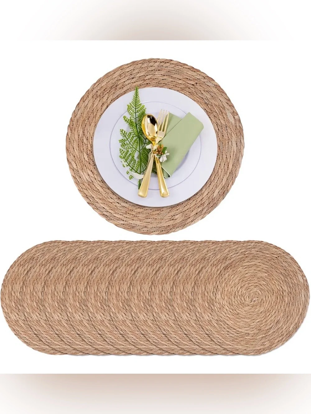10 Pack 13 Inch Round Woven Placemats